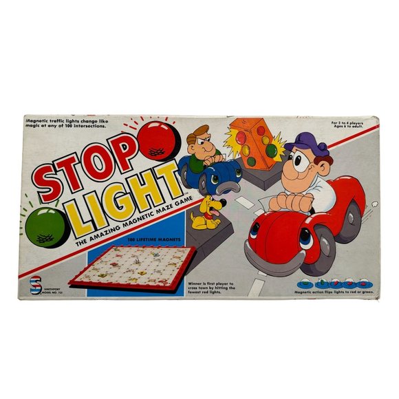 RARE 1989 STOP LIGHT Complete The Amazing Magnetic Maze Game Vintage Smethport - Picture 1 of 10